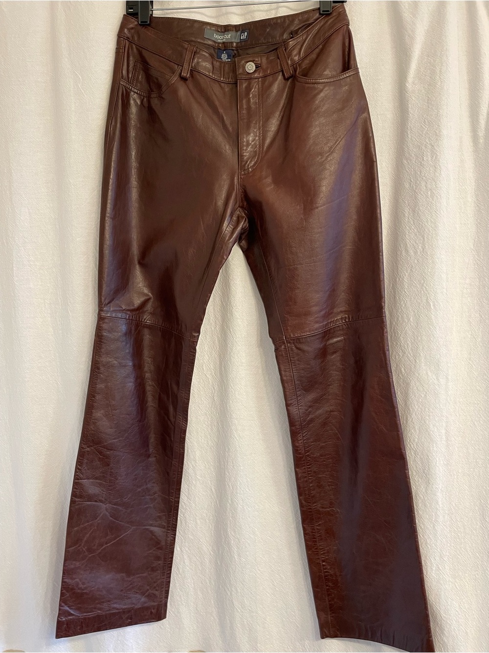 Vintage (2000) GAP Brown Leather Bootcut Pants, size 8